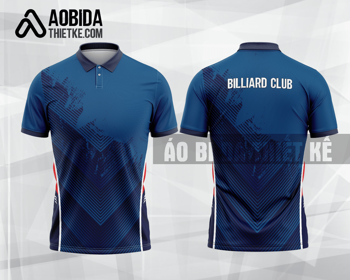 Mẫu áo polo billiards CLB Lào Cai màu xanh tím than thiết kế BA38